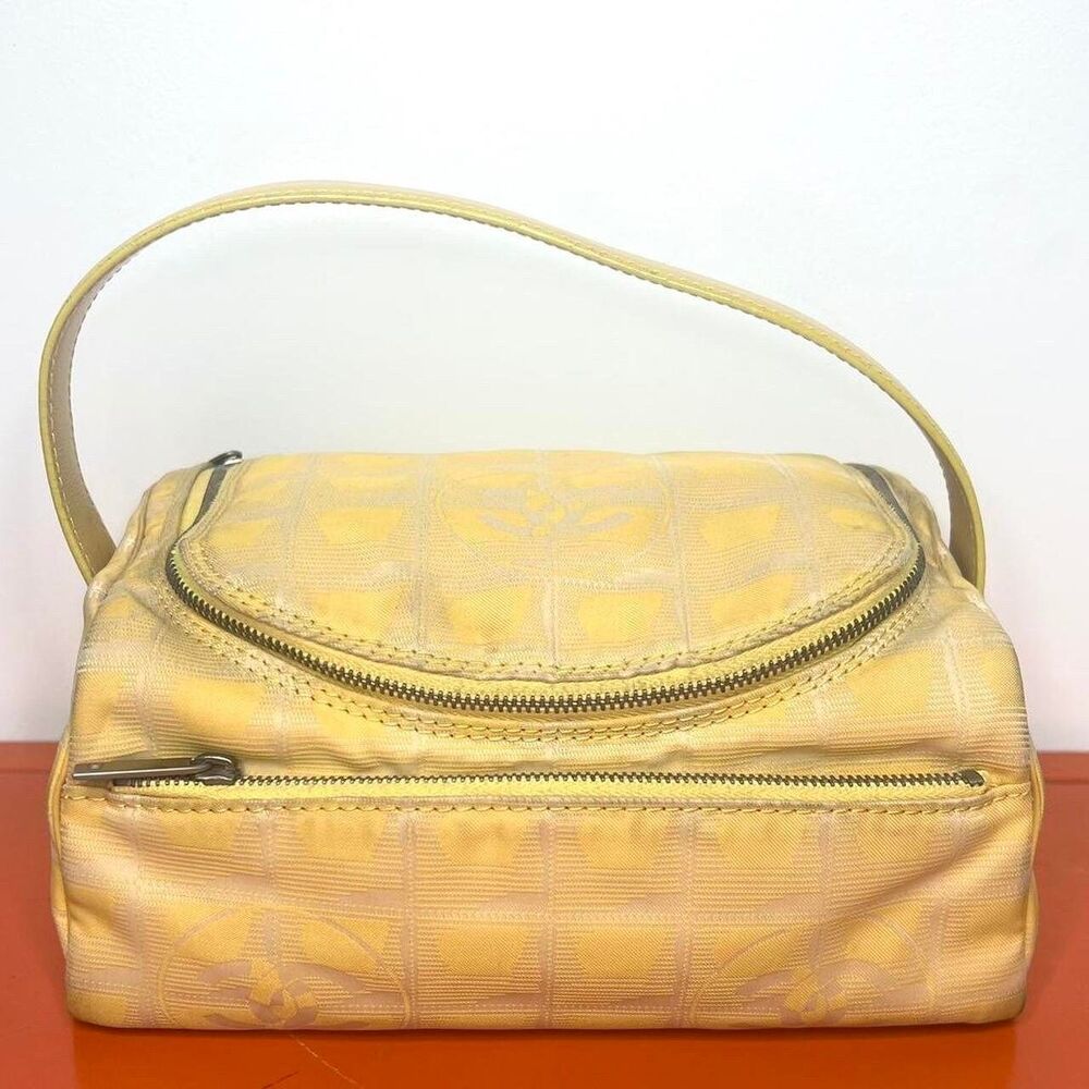 Y2k Chanel 2004/05 by Karl Lagerfeld yellow sport travel line makeup bag purse